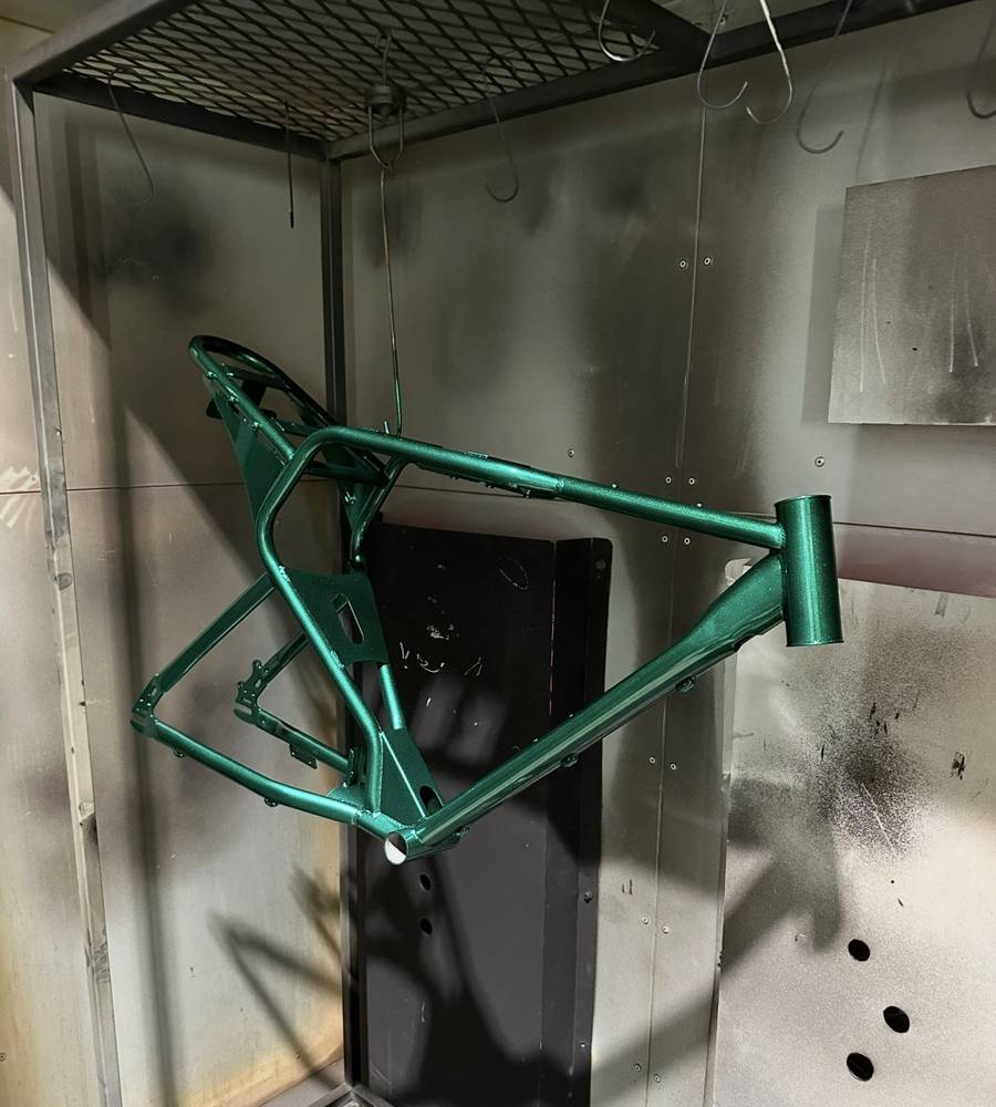 Green e-bike frame