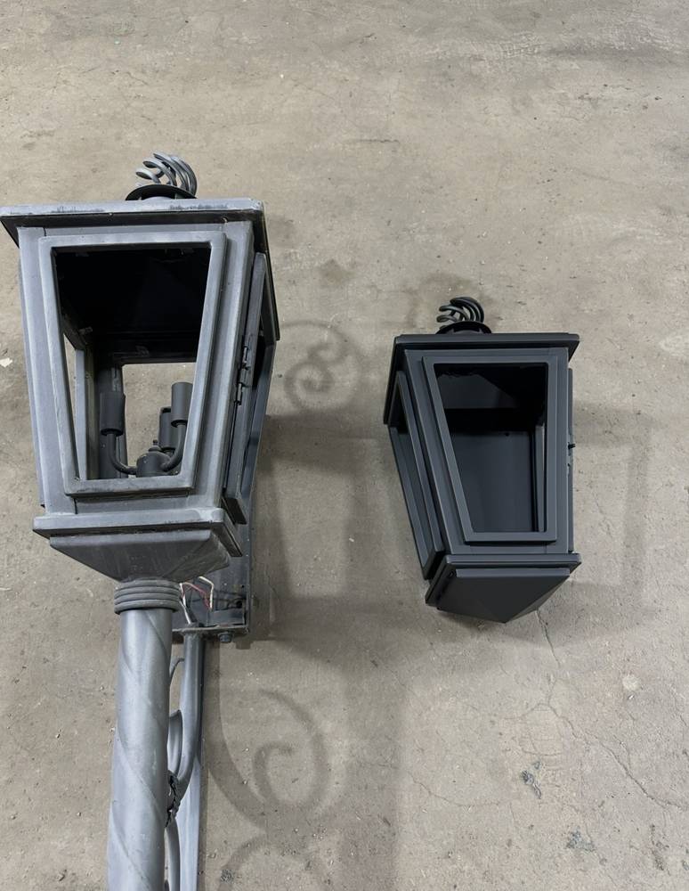 Light fixture before and after