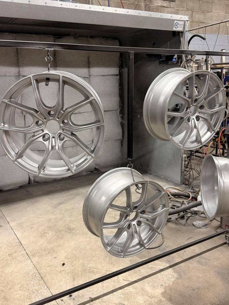 Wheels refinished in the booth