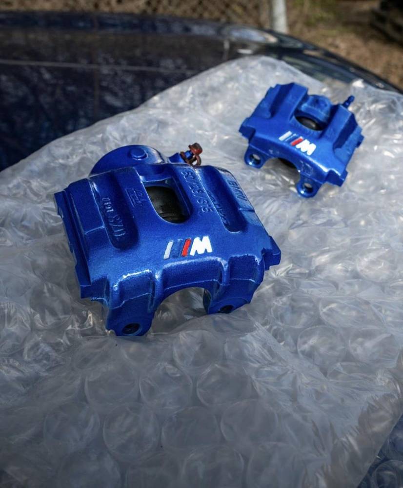 Matching pair of blue calipers
