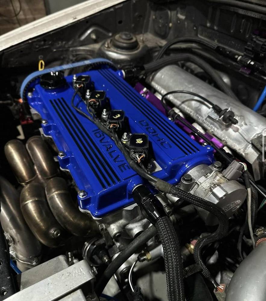 Engine parts coated alongside